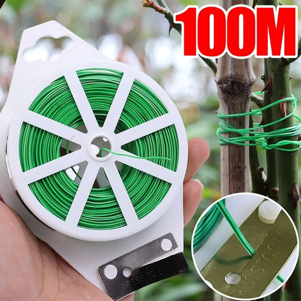 Garden Wire Twist Tie - 1 個鉄線ケーブルタイ植物バンドル鉄線ストラップ自己切断多機能ガーデンツイストタイ 20/30/50/100 メートル再利用可能な