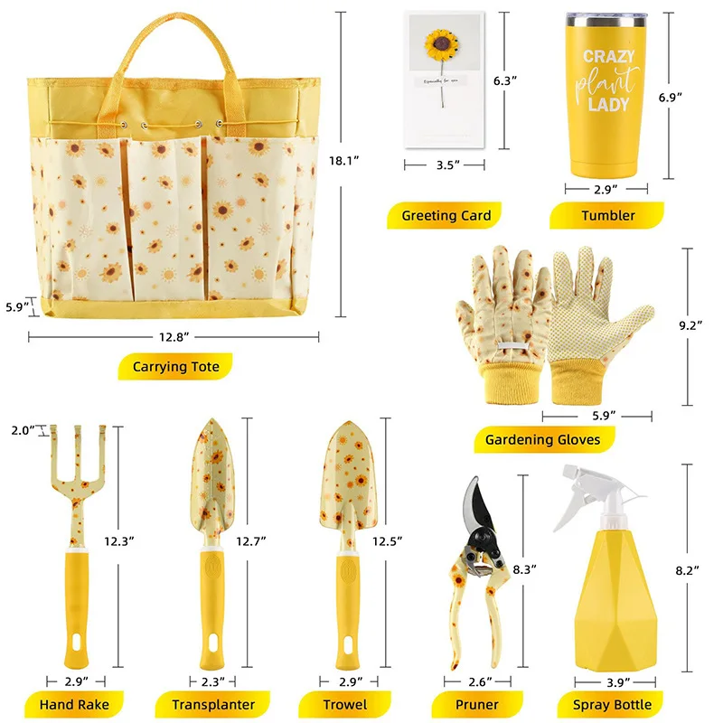 Gardening Tools Spade - 耐久性のあるガーデンツールセット レディース向けキュートな園芸ギフト ガーデンツールキット 精巧なプリント入り 手動ガーデンツール
