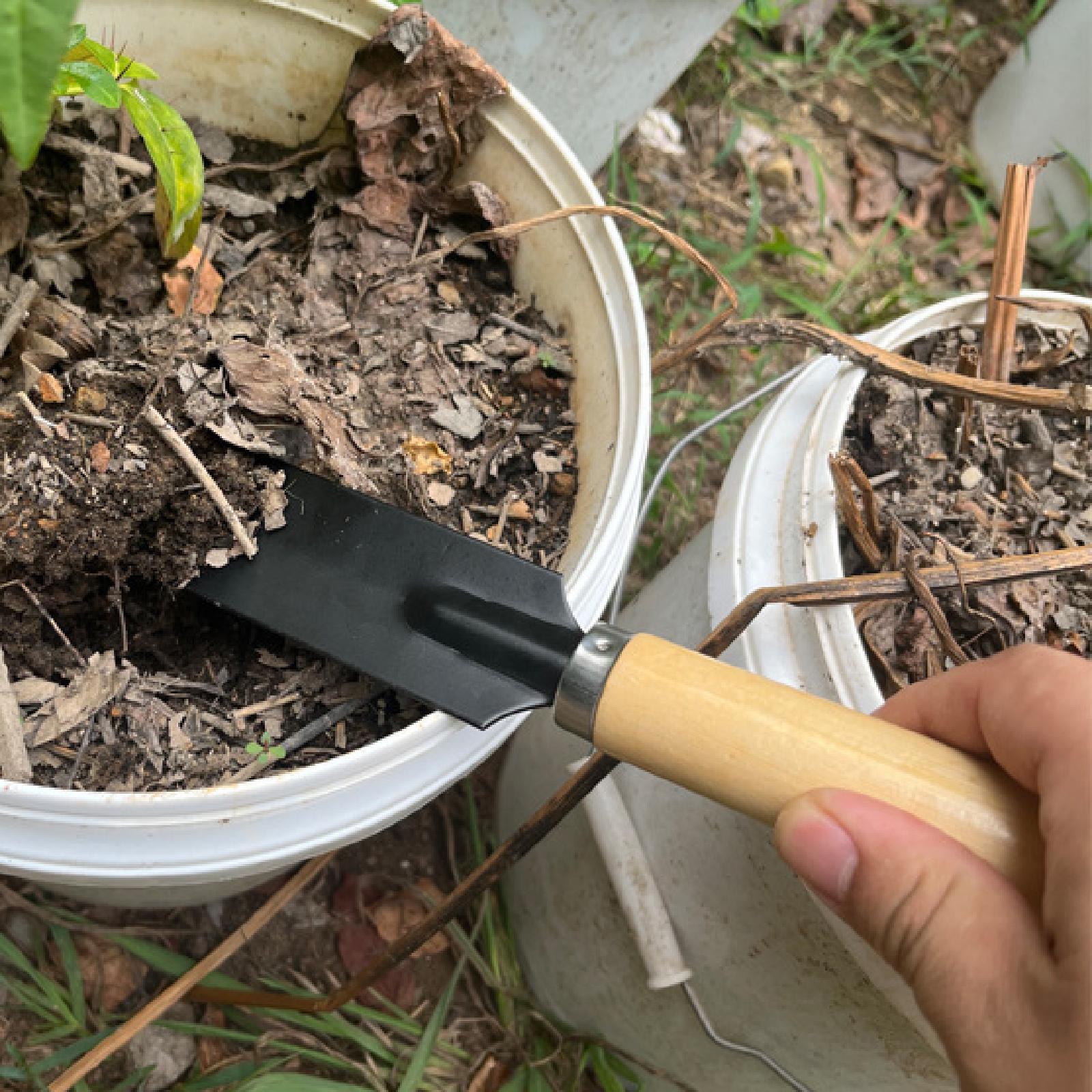 Gardening Tools Spade - 小型ガーデンスパデ掘削ツール木製ハンドル多機能ガーデニングツールハンドトロウェル