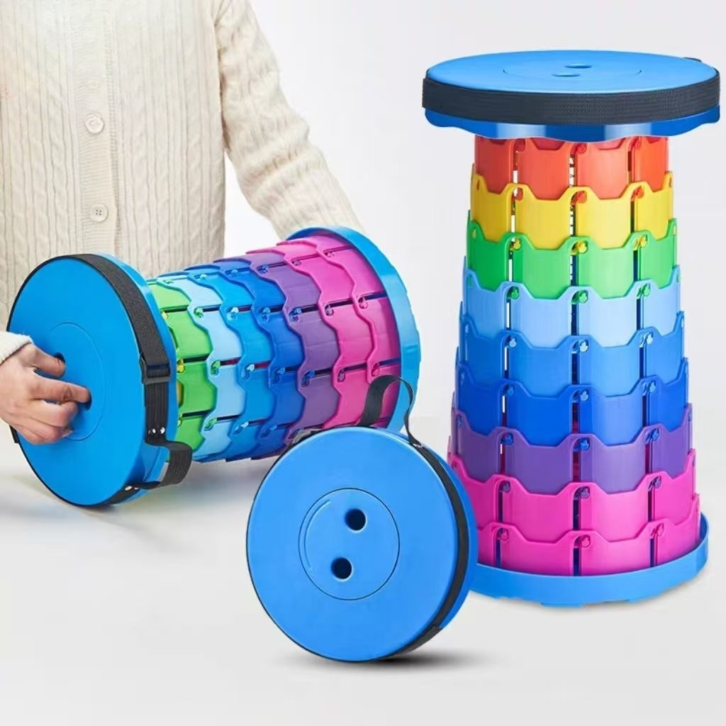 Gardening Tool - レインボー伸縮式キャンプスツール ポータブル 厚手 折りたたみ式 調節可能 アウトドア