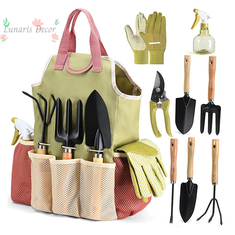Gardening Tools Set Gift - 9点セットの屋外用園芸工具キット、園芸工具セット、ハサミギフト、園芸用品