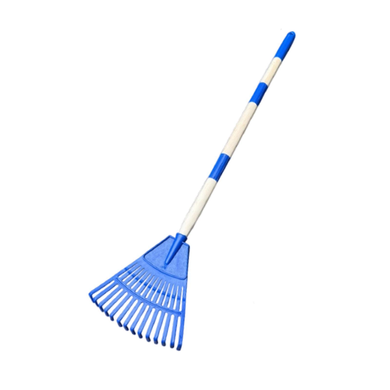 Gardening Tools For 6 Year Old - 小さな葉用熊手、3セクション、スチール製、人間工学に基づいたデザイン、長いハンドル、取り外し可能なガーデニングツール、子供用、芝生、低木、子供用花壇用