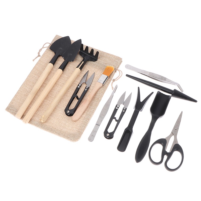 Gardening Tools Spade - 13個入り植物園芸ツールセット、多肉植物、鉢植え、苗の育成用、スペード、剪定ピンセット、ハサミ付き