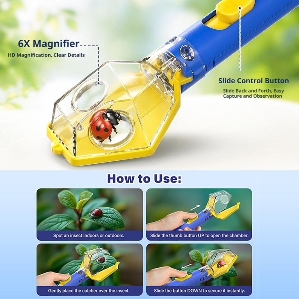 ハンドヘルド昆虫キャッチャービューアーツール 6X 拡大鏡子 - Gardening Tools For 6 Year Old のレビューと価格