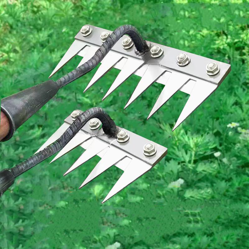 スチール製ガーデン除草レーキ多用途農業用藁鍬5/6歯農業用レ - Gardening Tools Hoe のレビューと価格