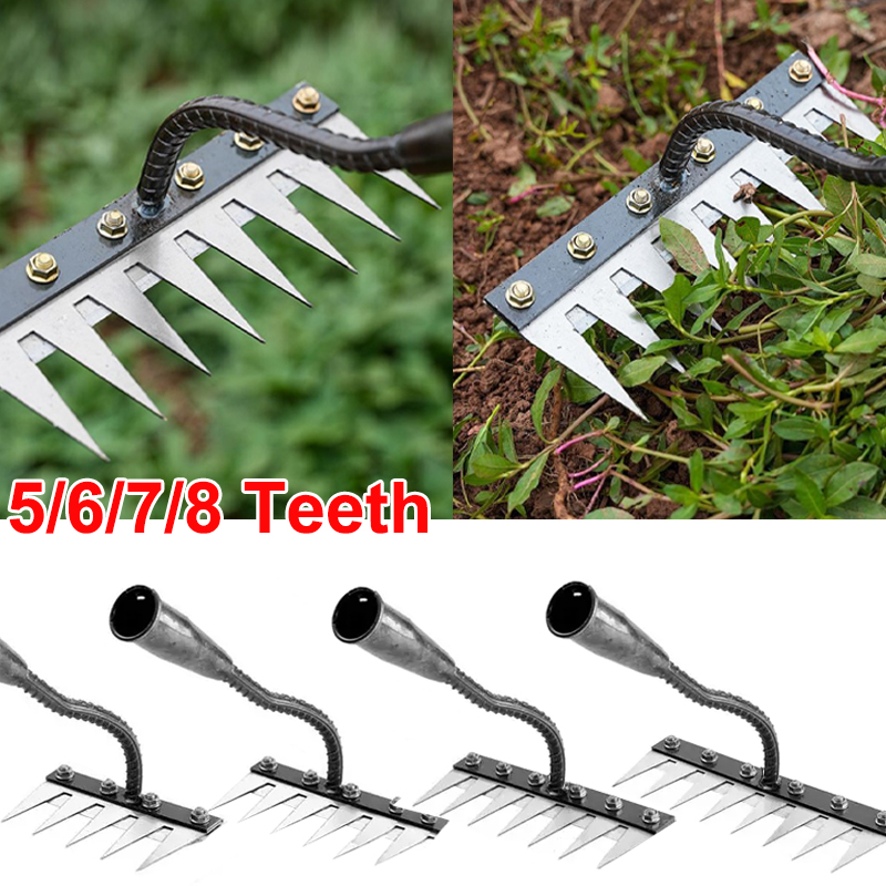 5/6/7/8 歯鉄園芸鍬除草熊手農具把握熊手緩め土壌爪熊手 - Gardening Tools Hoe のレビューと価格