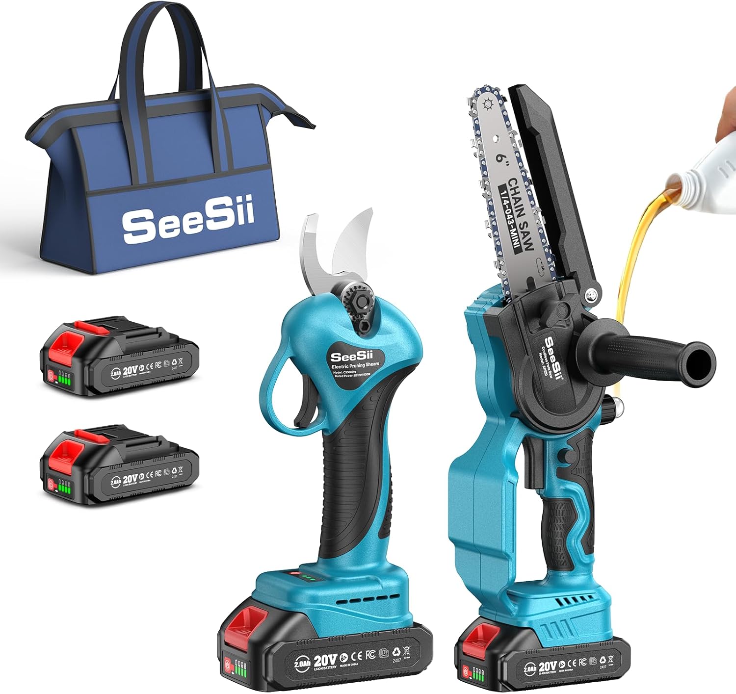 SEESII 2-in-1 6インチ ブラシレス電動のこぎり - Gardening Tools To Cut Branches のレビューと価格