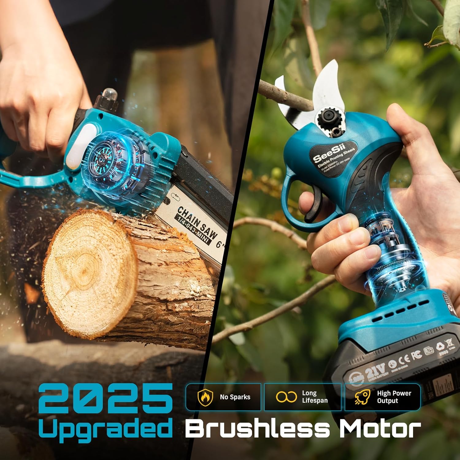 SEESII 2-in-1 6インチ ブラシレス電動のこぎり - Gardening Tools To Cut Branches のレビューと価格