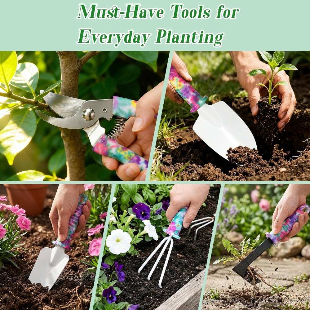 花柄ケース付き10点ガーデニングツールセット：特別な機会の女 - Gardening Tools Spade のレビューと価格