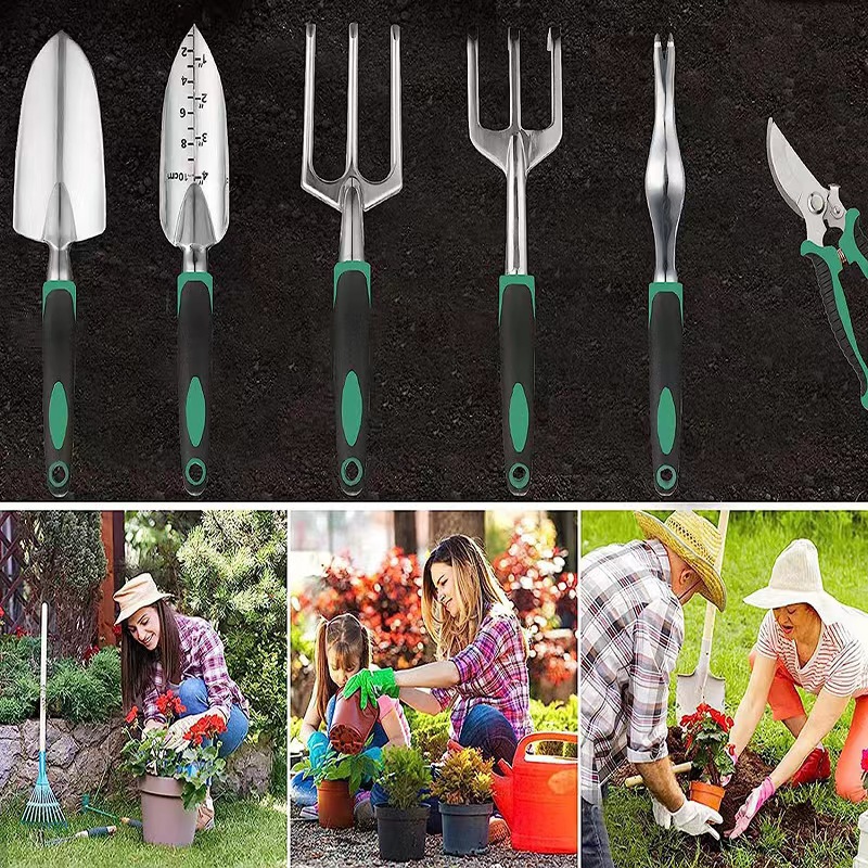 11個入りガーデンツールセット アルミ合金製ステンレス鋼シャ - Gardening Tools Spade のレビューと価格