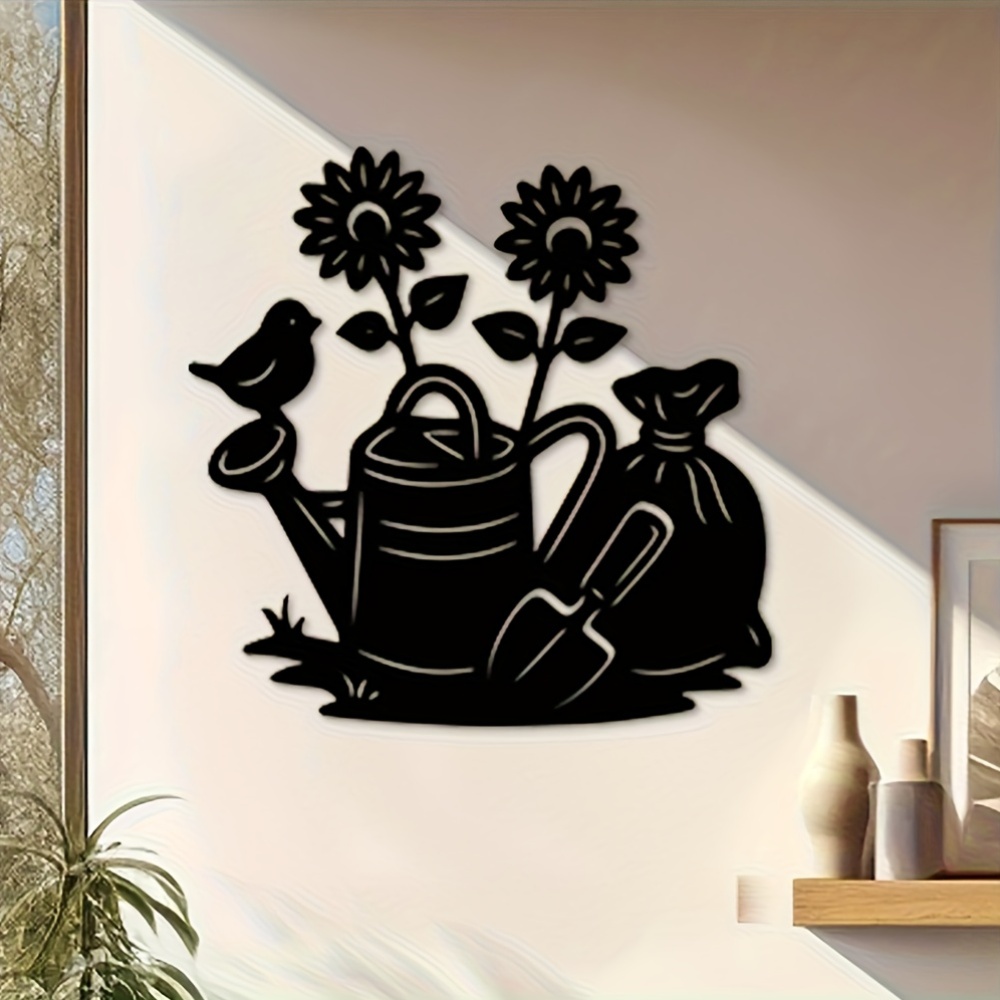 1 個黒漆塗りの金属製フラワーガーデニングツールウォールアー - Gardening Tools Vintage のレビューと価格