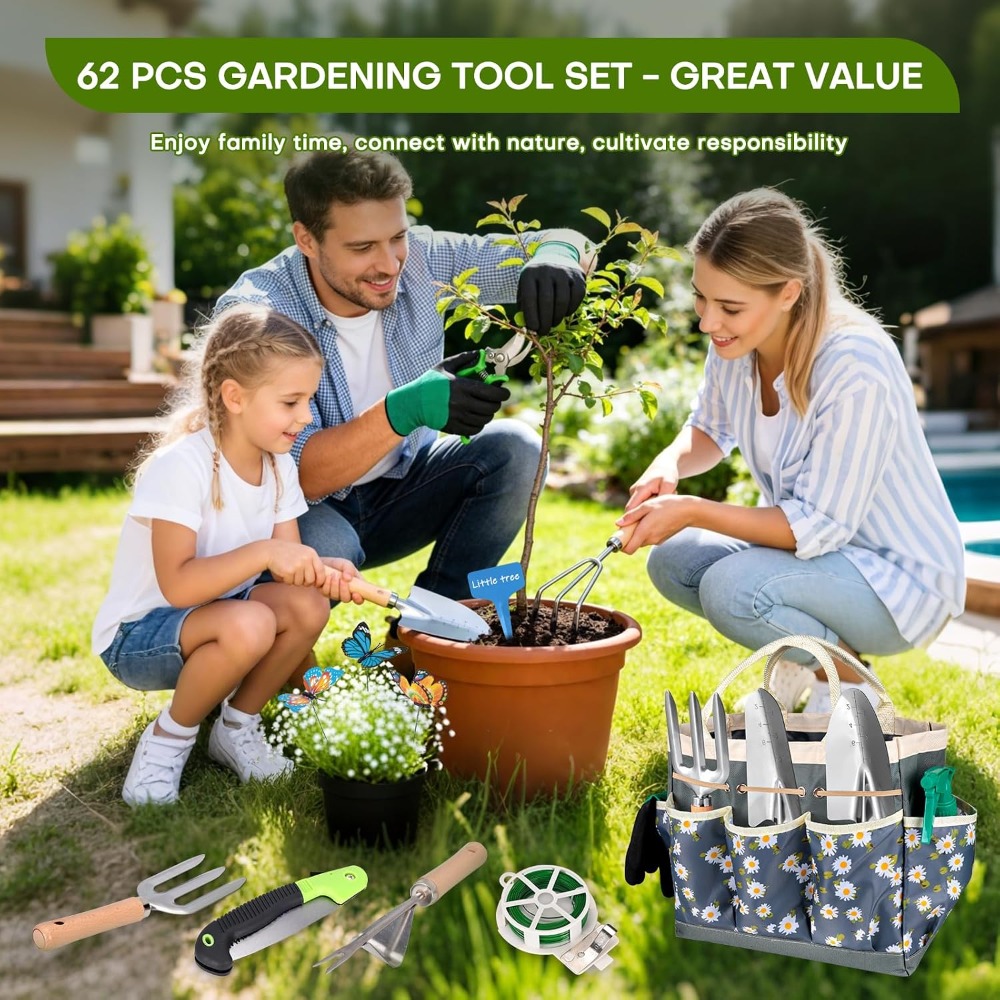 ステンレス製シャベル、マット、剪定ばさみ、耐久性のあるバッグ - Gardening Tools Set Gift のレビューと価格