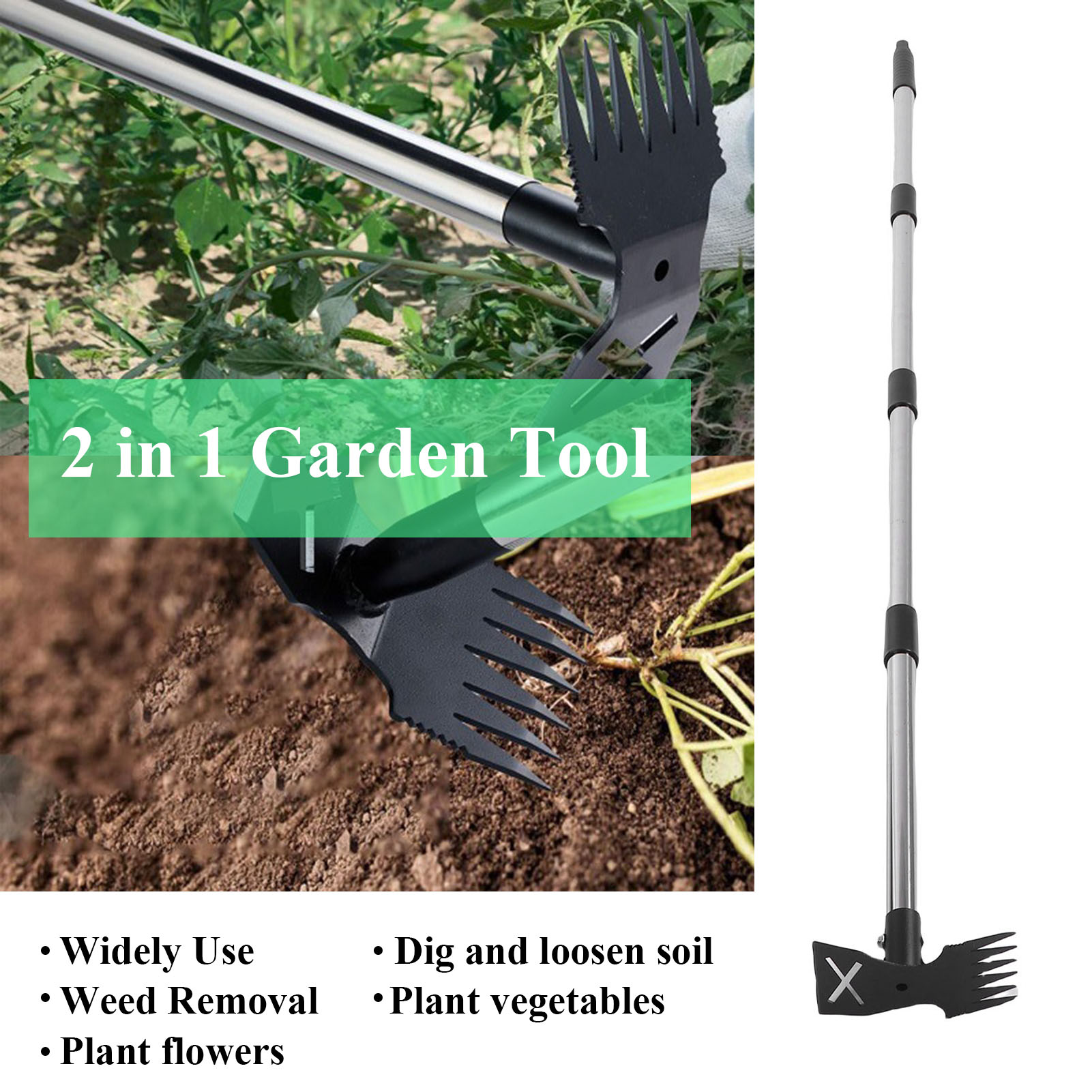 5個入り雑草抜きツール、長柄60インチ手動除草ツール、2in - Gardening Tools Hoe のレビューと価格