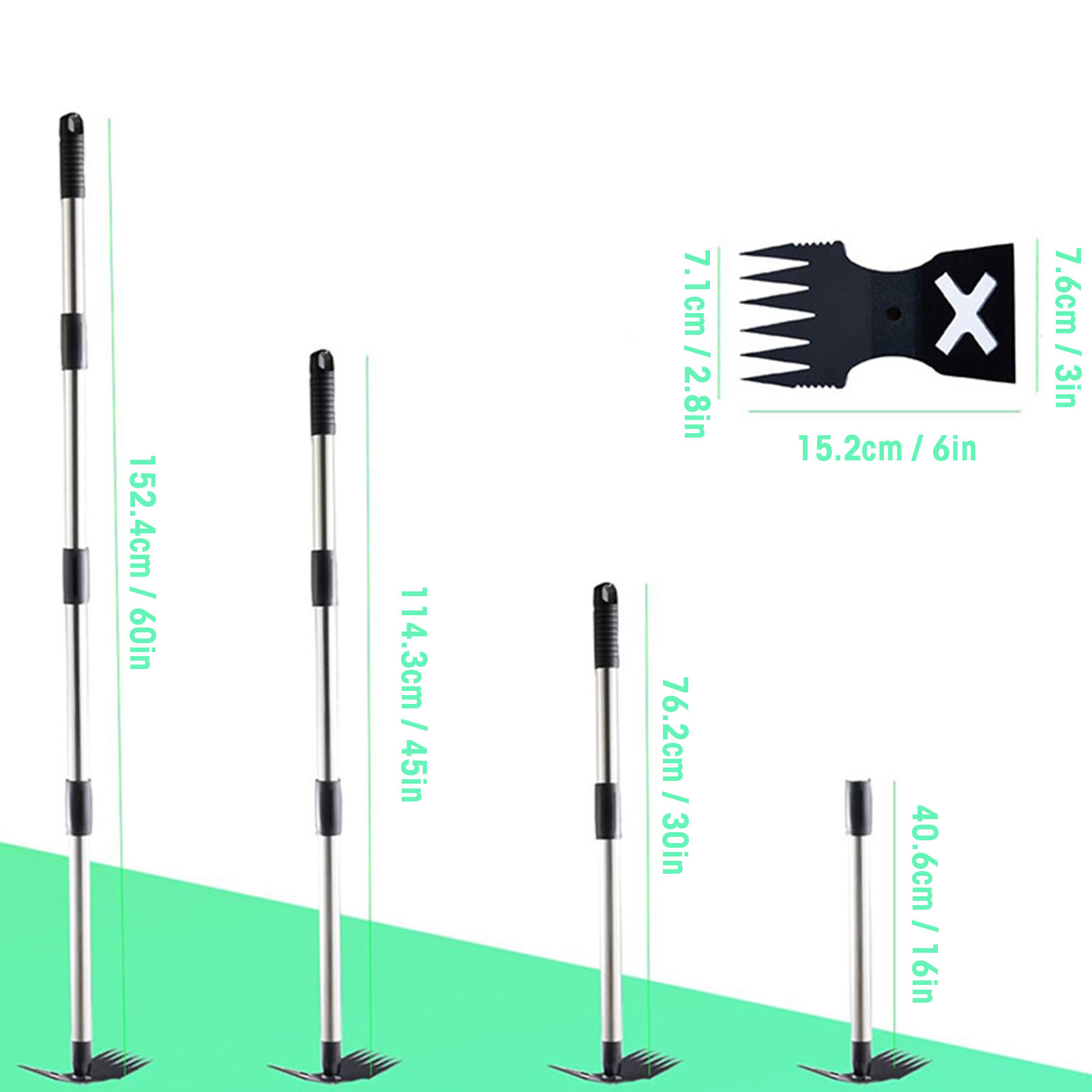 5個入り雑草抜きツール、長柄60インチ手動除草ツール、2in - Gardening Tools Hoe のレビューと価格