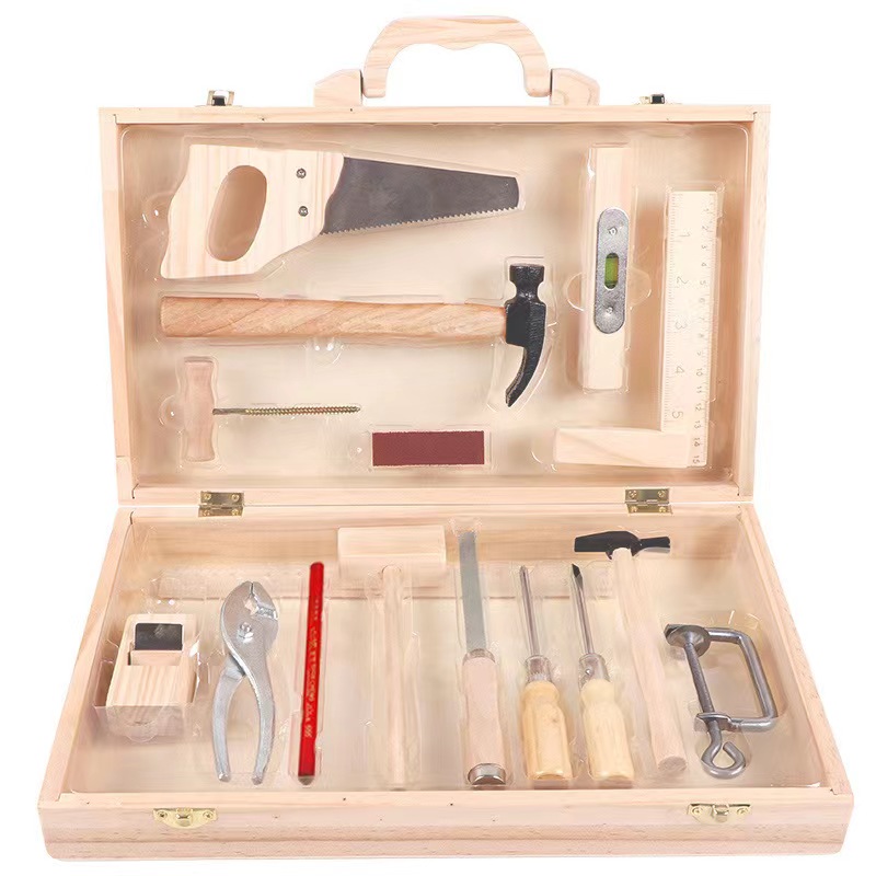 子供実生活木製大工箱ツール男の子のふりおもちゃ木製ツールセッ - Gardening Tools For 6 Year Old のレビューと価格