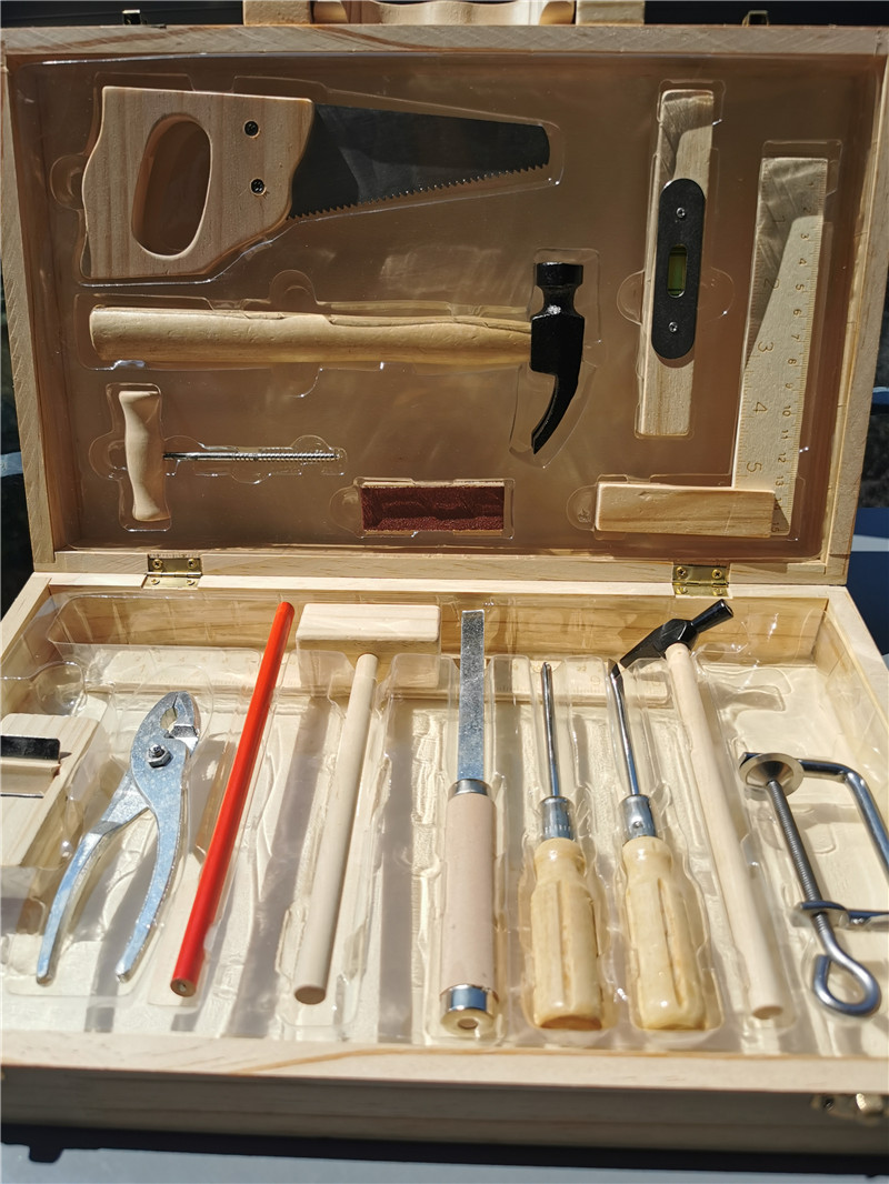 子供実生活木製大工箱ツール男の子のふりおもちゃ木製ツールセッ - Gardening Tools For 6 Year Old のレビューと価格