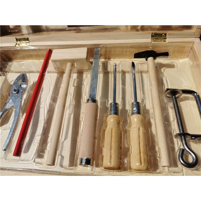 子供実生活木製大工箱ツール男の子のふりおもちゃ木製ツールセッ - Gardening Tools For 6 Year Old のレビューと価格